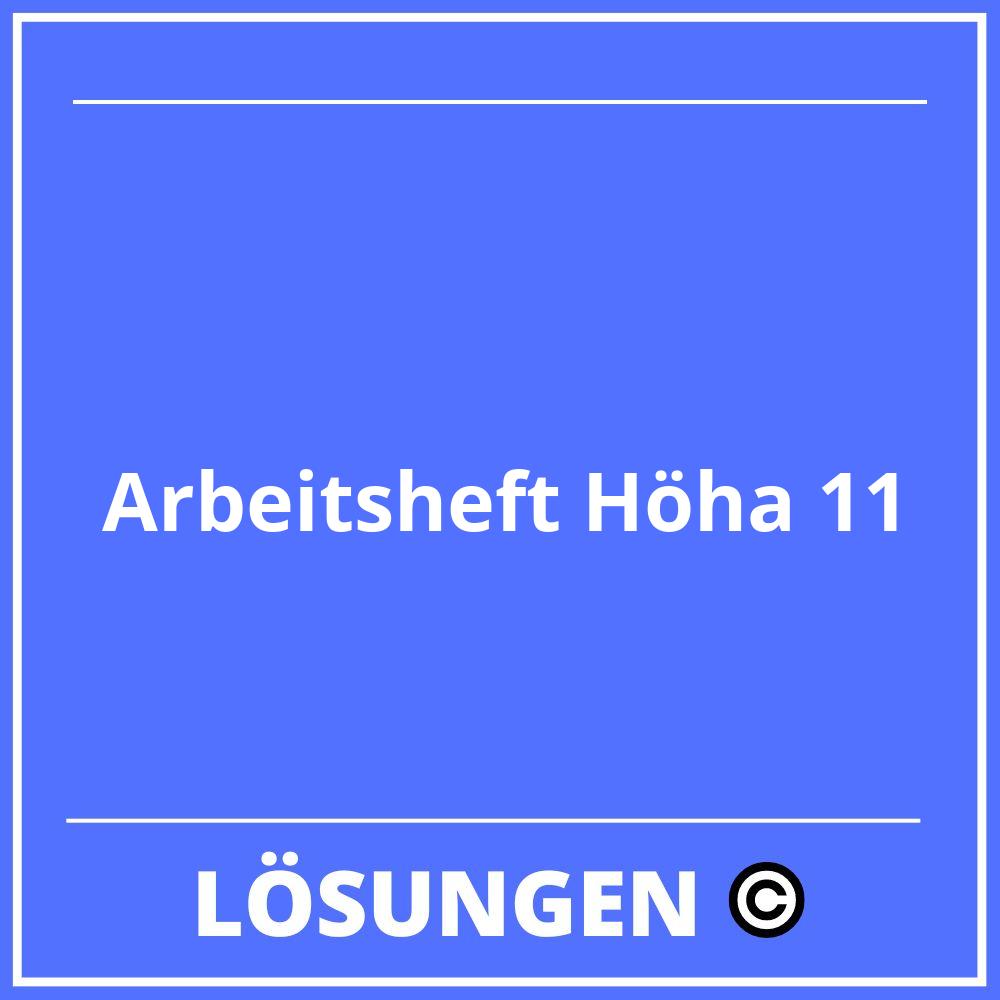 Arbeitsheft Höha 11 Lösungen