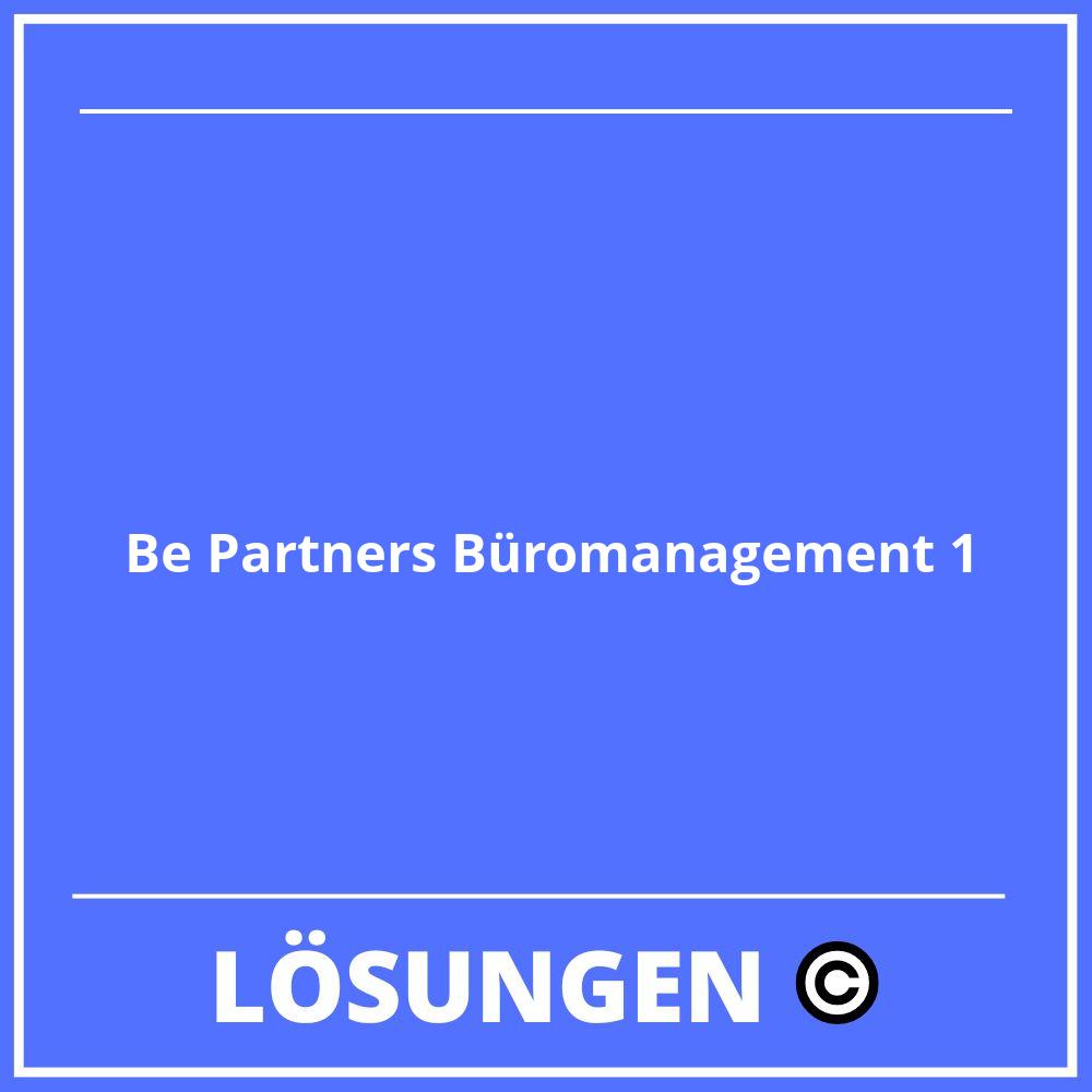 Be Partners Büromanagement 1 Lösungen