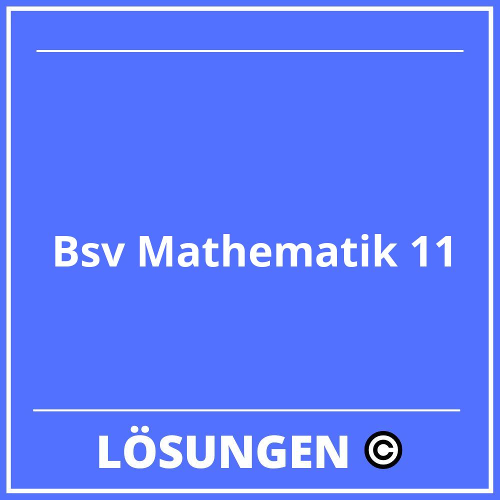 Bsv Mathematik 11 Lösungen