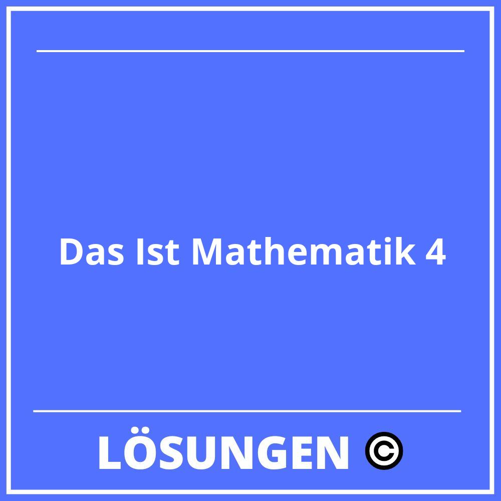 Das Ist Mathematik 4 Lösungen