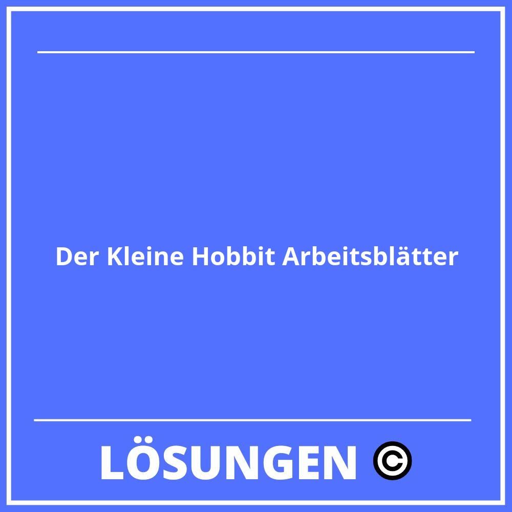 Der Kleine Hobbit Arbeitsblätter Lösungen