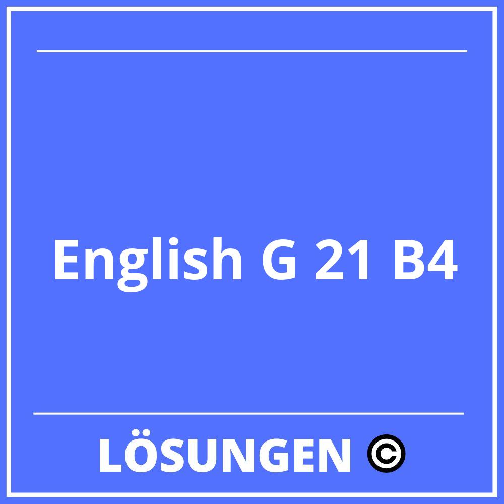 English G 21 B4 Lösungen