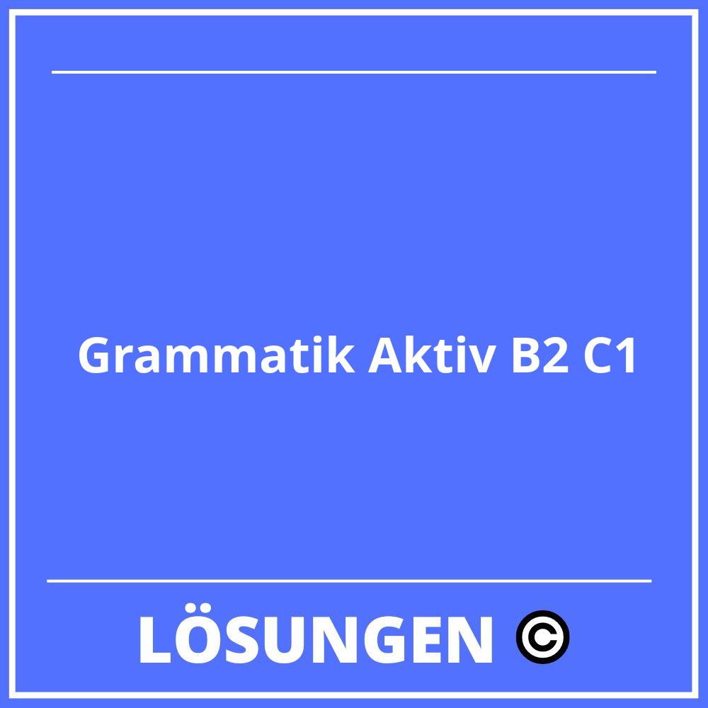 Grammatik Aktiv B2 C1 Lösungen