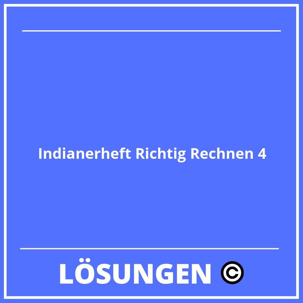 Indianerheft Richtig Rechnen 4 Lösungen