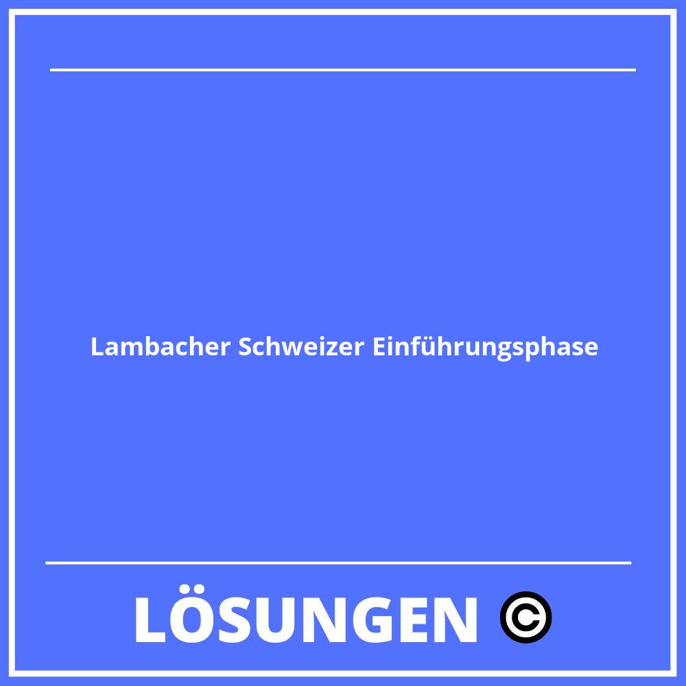 Lambacher Schweizer Einführungsphase Lösungen