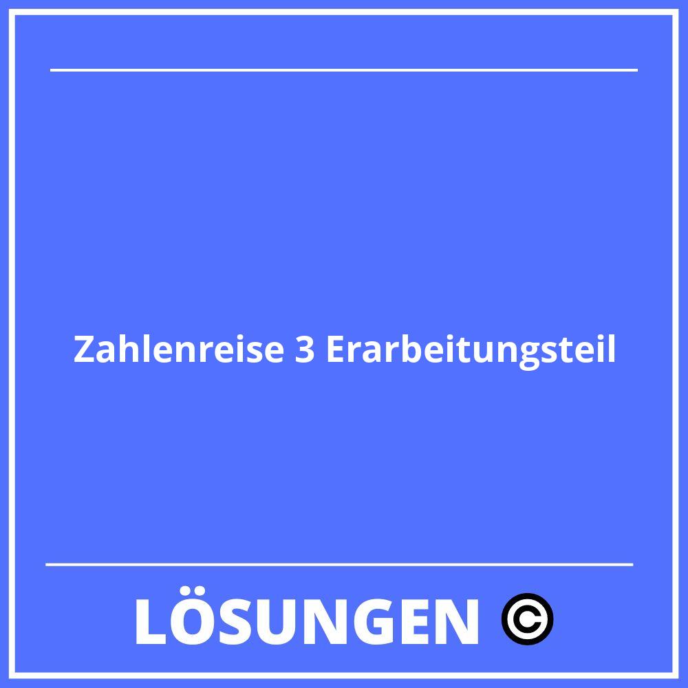 Zahlenreise 3 Erarbeitungsteil Lösungen